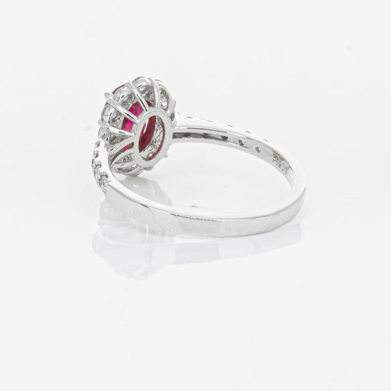 Deja Vu Platinum 1.06ct Ruby & Diamond Ring-Ring-Walker & Hall