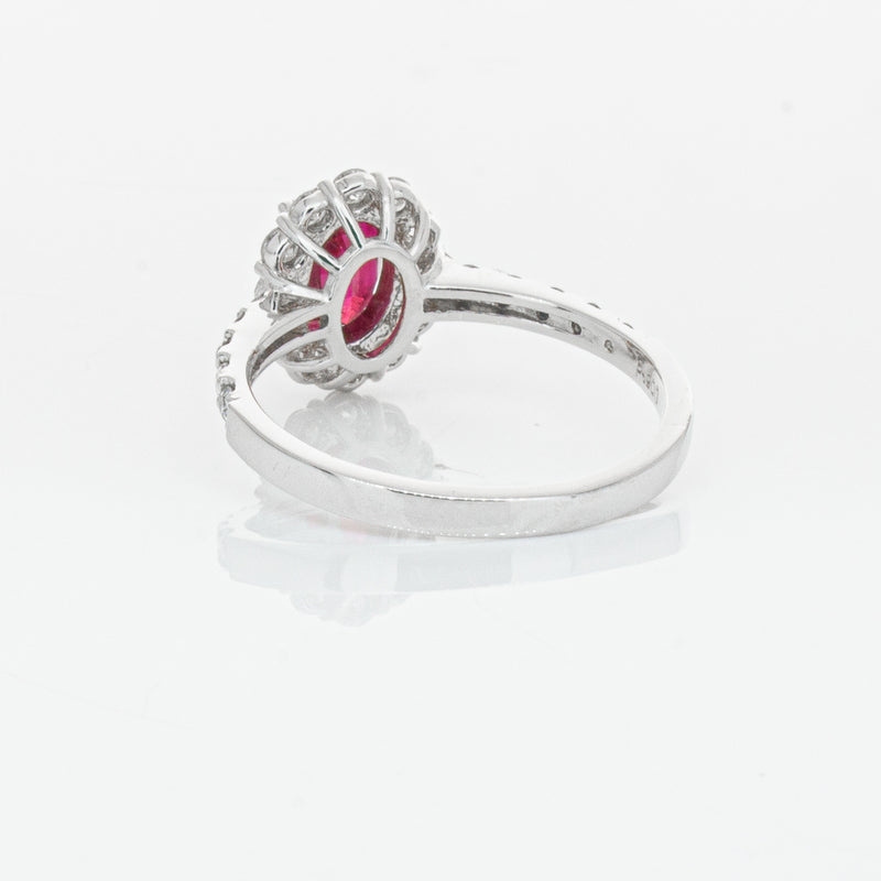 Deja Vu Platinum 1.06ct Ruby & Diamond Ring-Ring-Walker & Hall