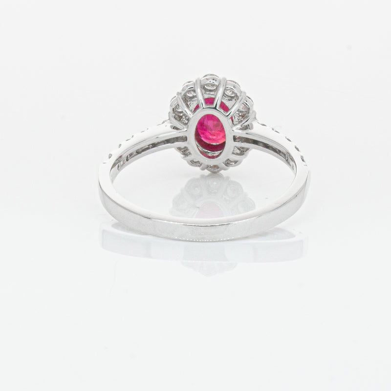 Deja Vu Platinum 1.06ct Ruby & Diamond Ring-Ring-Walker & Hall