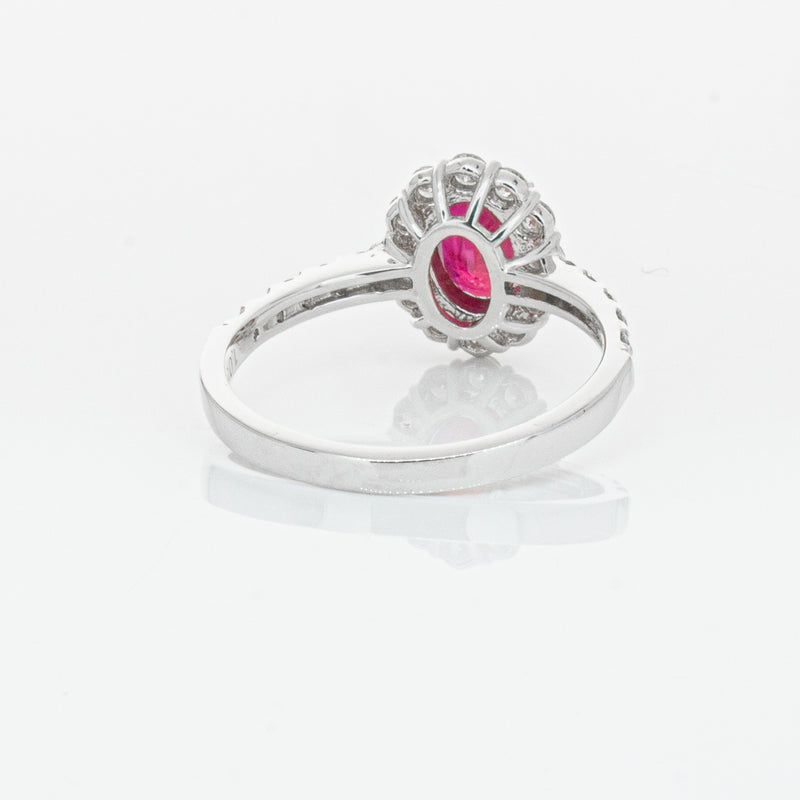 Deja Vu Platinum 1.06ct Ruby & Diamond Ring-Ring-Walker & Hall