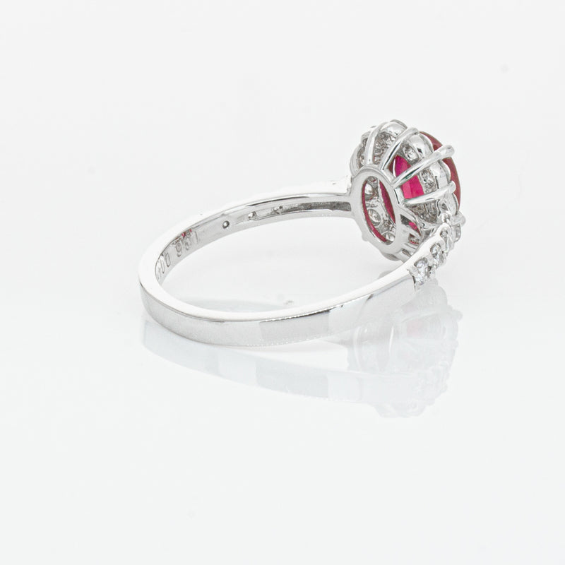 Deja Vu Platinum 1.06ct Ruby & Diamond Ring-Ring-Walker & Hall