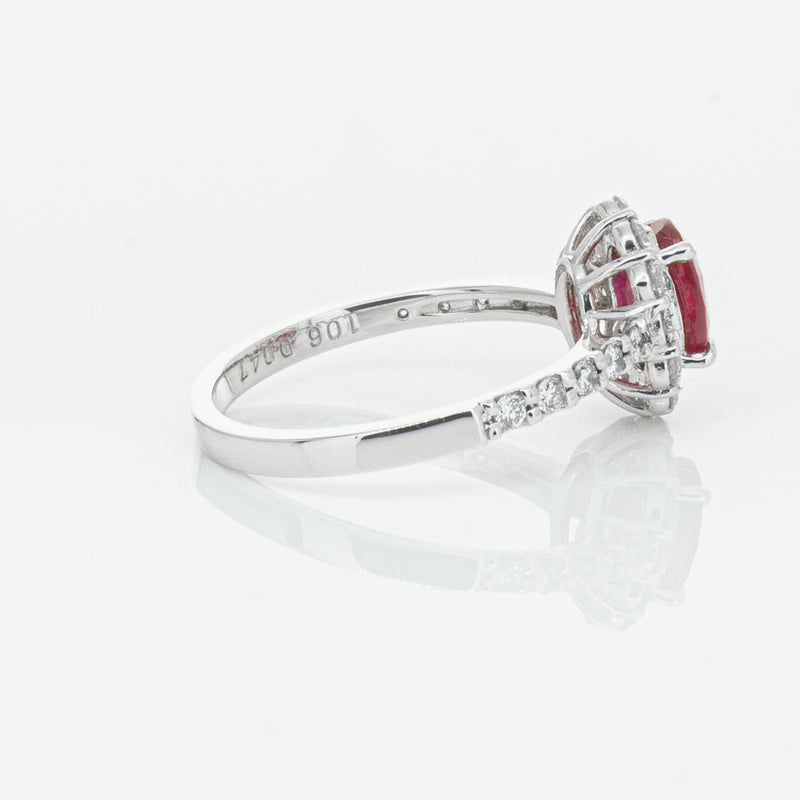 Deja Vu Platinum 1.06ct Ruby & Diamond Ring-Ring-Walker & Hall
