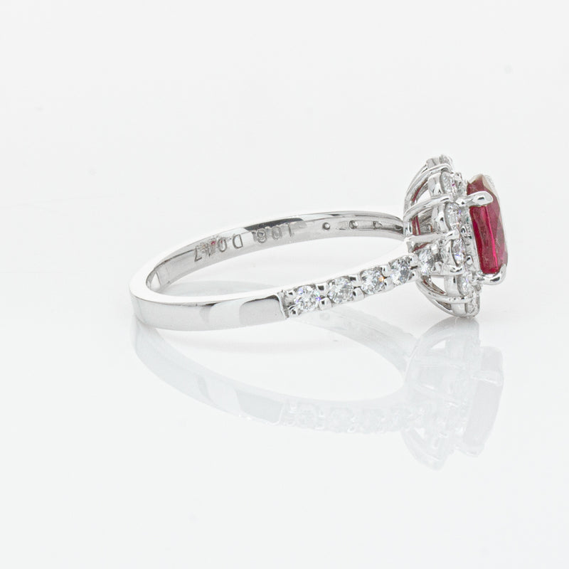 Deja Vu Platinum 1.06ct Ruby & Diamond Ring-Ring-Walker & Hall