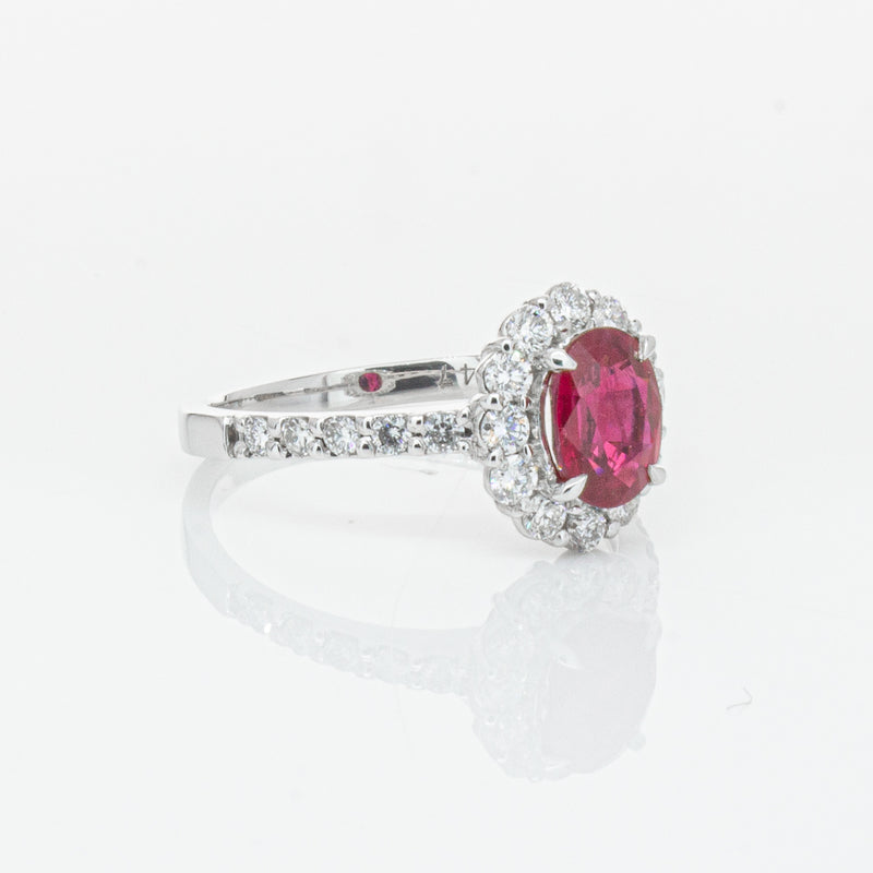 Deja Vu Platinum 1.06ct Ruby & Diamond Ring-Ring-Walker & Hall