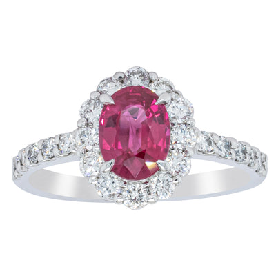 Deja Vu Platinum 1.06ct Ruby & Diamond Ring-Ring-Walker & Hall