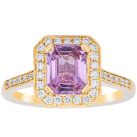 18ct Yellow Gold 1.55ct Pink Sapphire & Diamond Aria Ring-Ring-Walker & Hall