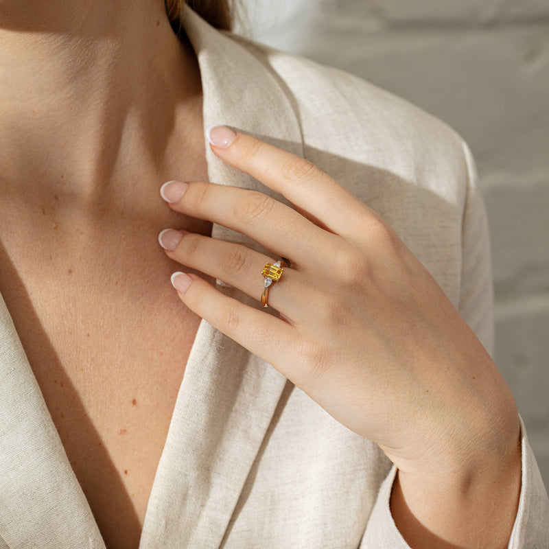 18ct Yellow Gold 2.15ct Yellow Sapphire & Diamond Ayla Ring-Ring-Walker & Hall