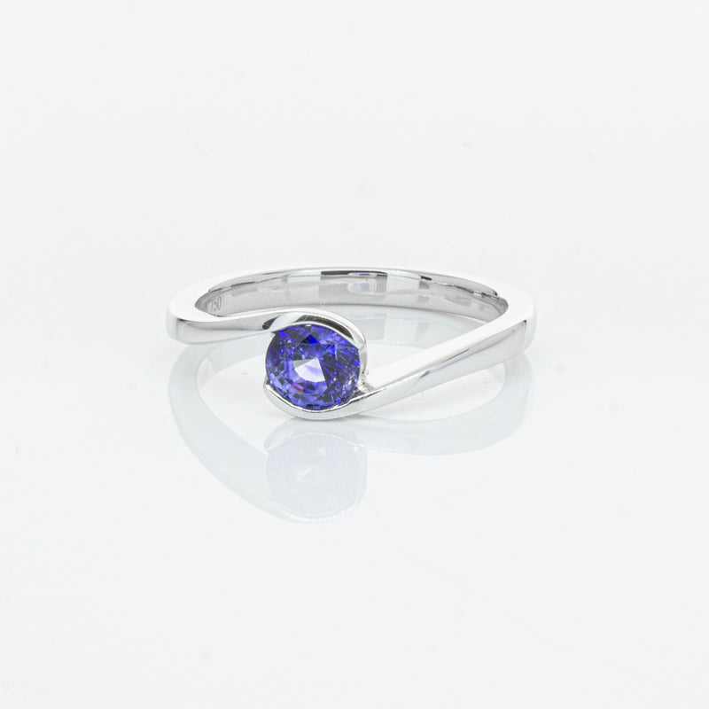 18ct White Gold .76ct Sapphire Embrace Ring-Ring-Walker & Hall