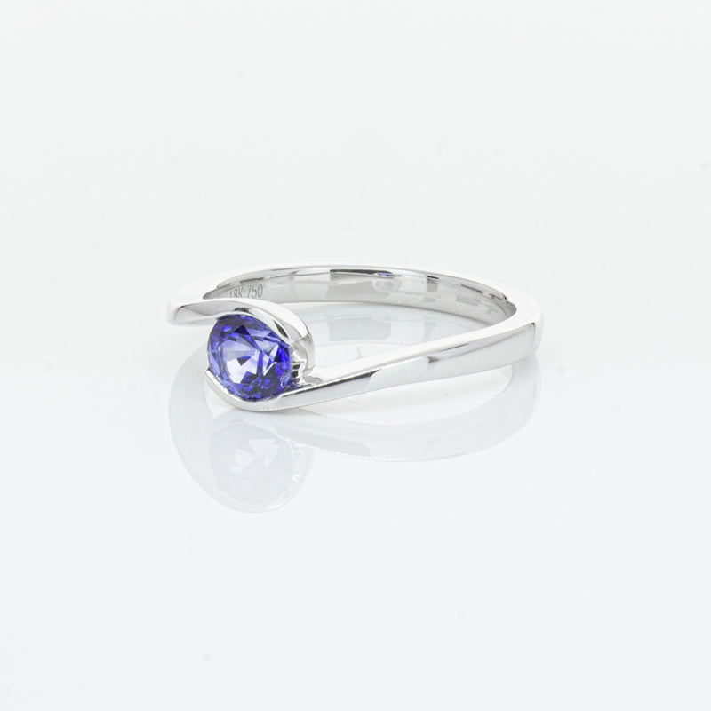 18ct White Gold .76ct Sapphire Embrace Ring-Ring-Walker & Hall