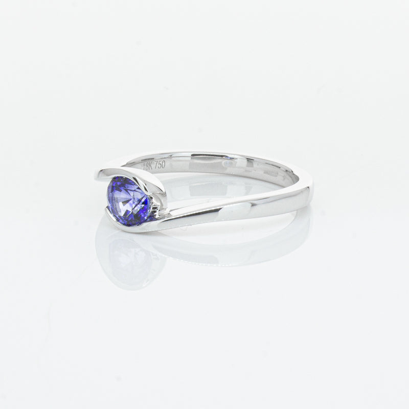 18ct White Gold .76ct Sapphire Embrace Ring-Ring-Walker & Hall
