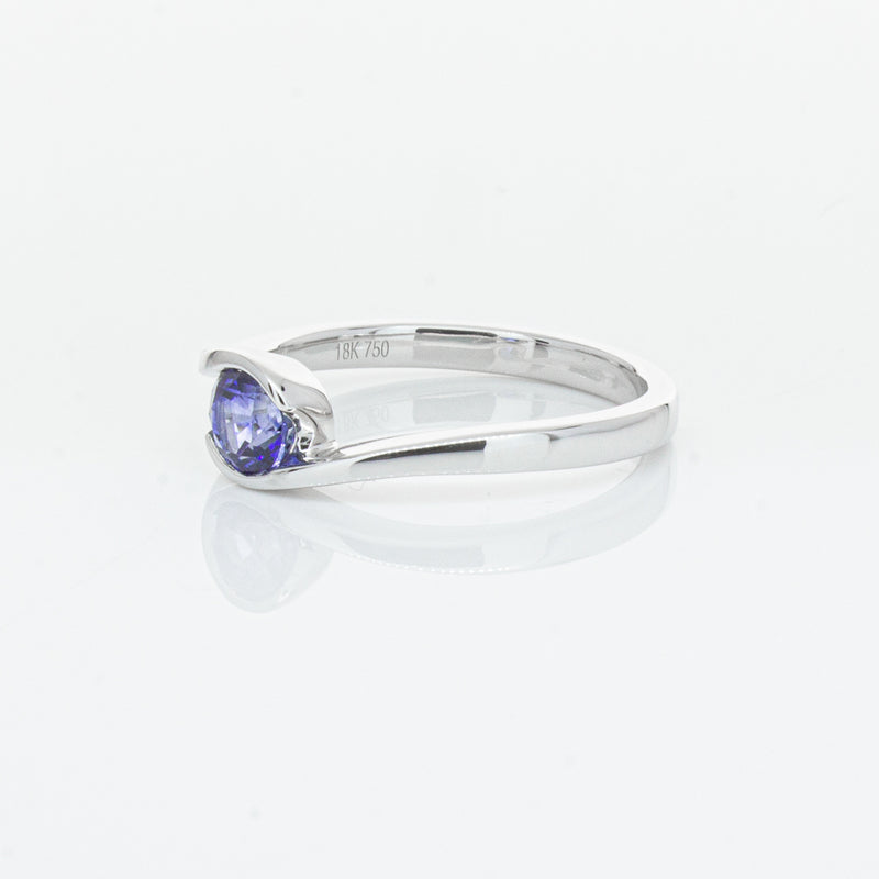 18ct White Gold .76ct Sapphire Embrace Ring-Ring-Walker & Hall