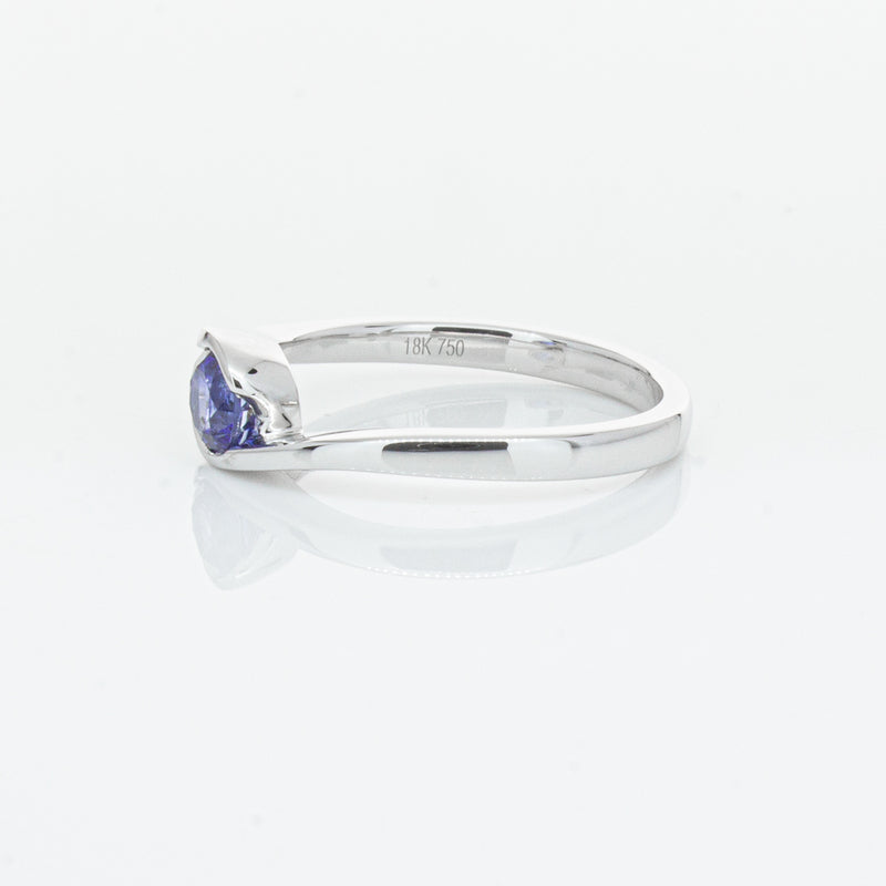 18ct White Gold .76ct Sapphire Embrace Ring-Ring-Walker & Hall