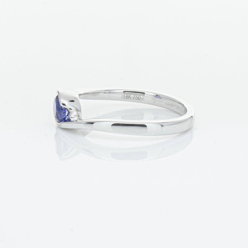 18ct White Gold .76ct Sapphire Embrace Ring-Ring-Walker & Hall