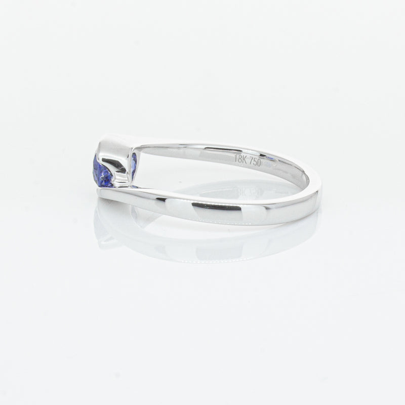 18ct White Gold .76ct Sapphire Embrace Ring-Ring-Walker & Hall