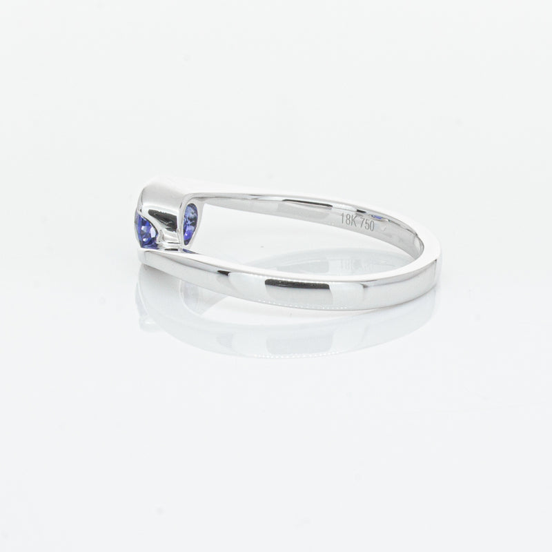 18ct White Gold .76ct Sapphire Embrace Ring-Ring-Walker & Hall