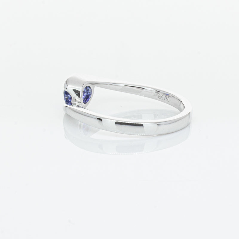 18ct White Gold .76ct Sapphire Embrace Ring-Ring-Walker & Hall