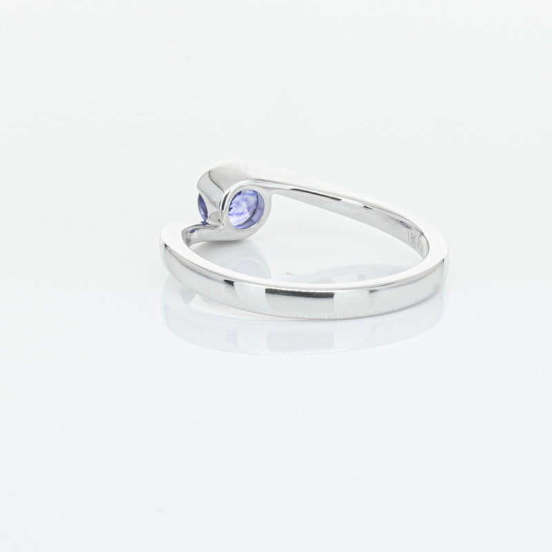 18ct White Gold .76ct Sapphire Embrace Ring-Ring-Walker & Hall