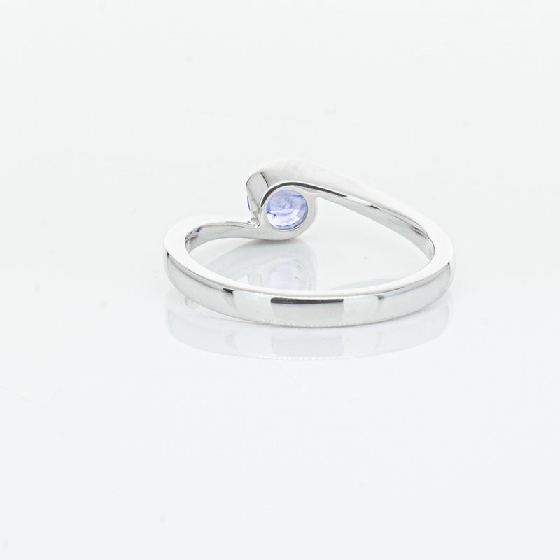 18ct White Gold .76ct Sapphire Embrace Ring-Ring-Walker & Hall