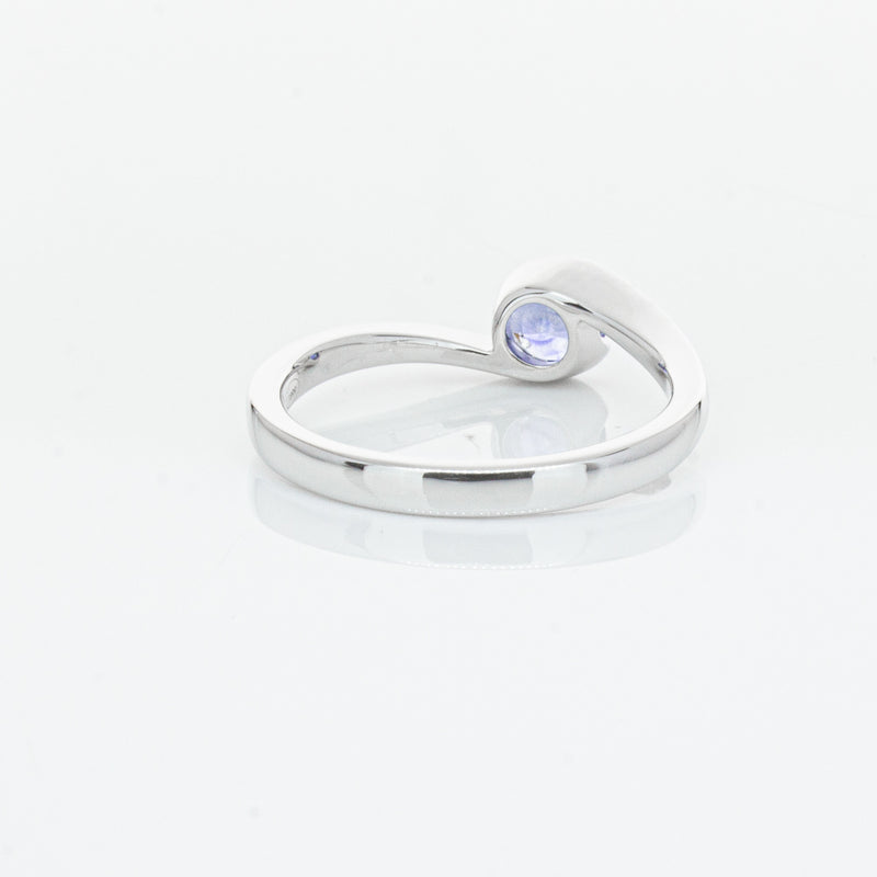 18ct White Gold .76ct Sapphire Embrace Ring-Ring-Walker & Hall