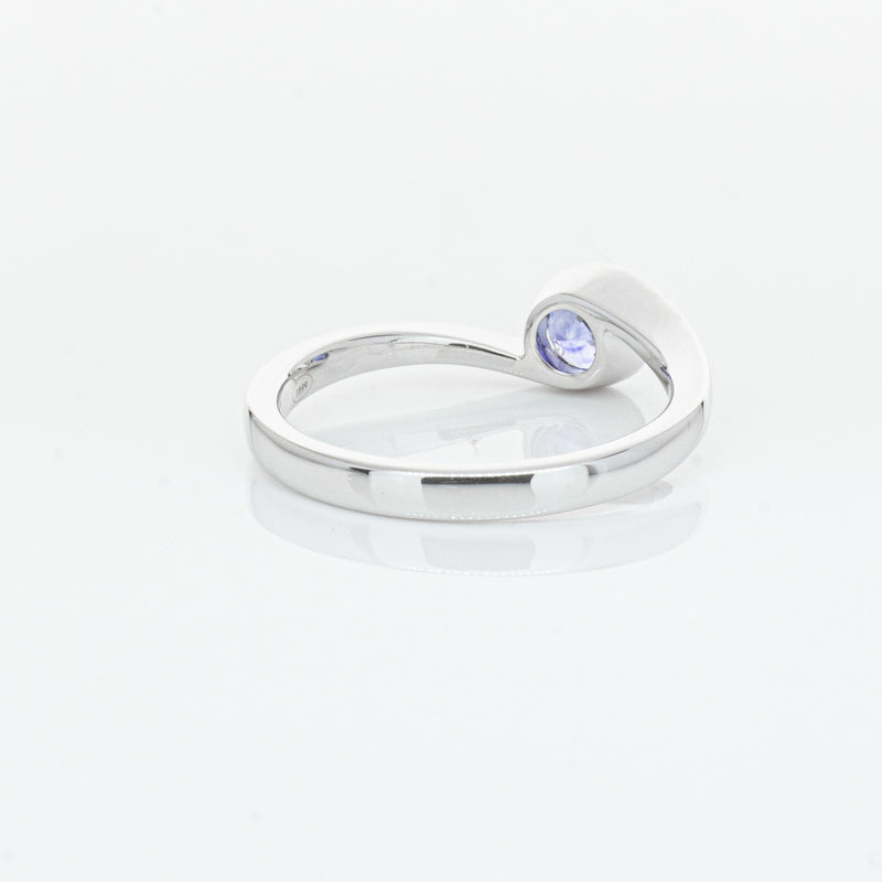 18ct White Gold .76ct Sapphire Embrace Ring-Ring-Walker & Hall