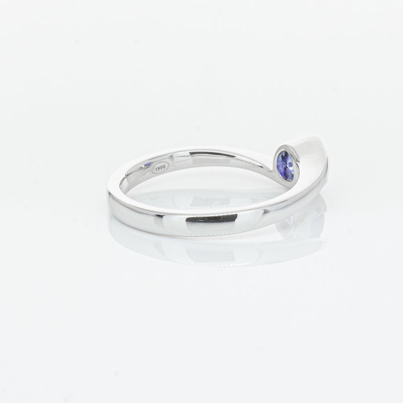 18ct White Gold .76ct Sapphire Embrace Ring-Ring-Walker & Hall