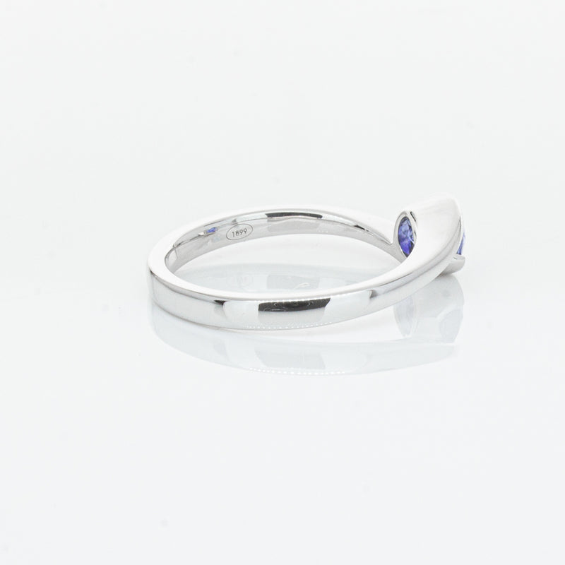 18ct White Gold .76ct Sapphire Embrace Ring-Ring-Walker & Hall