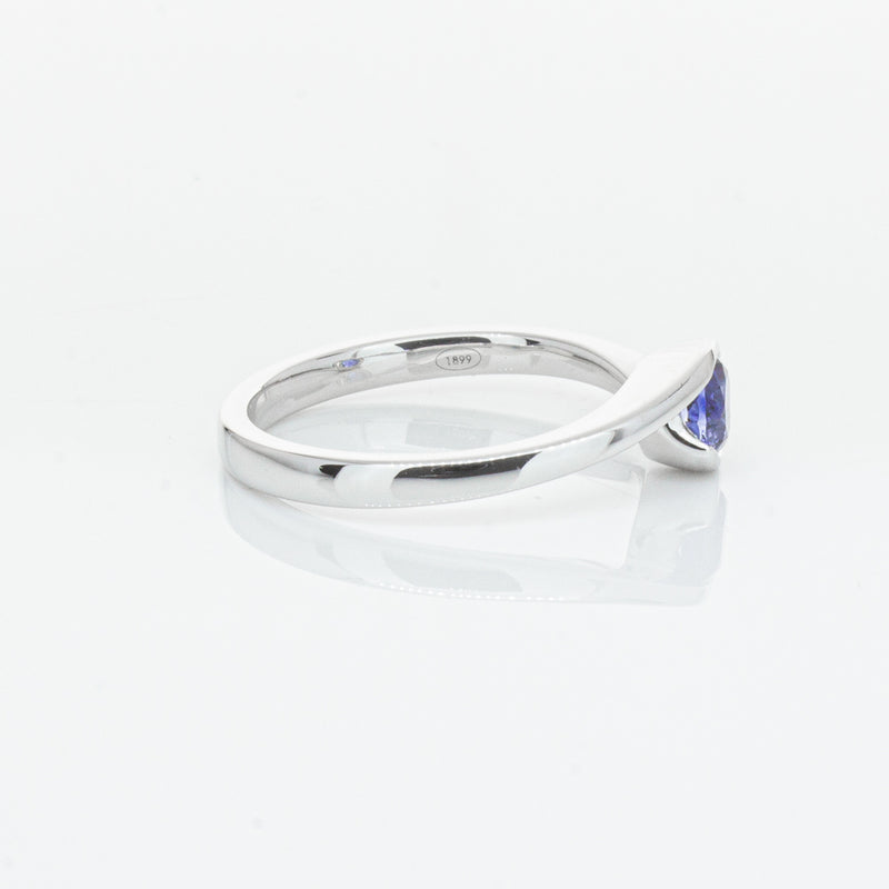 18ct White Gold .76ct Sapphire Embrace Ring-Ring-Walker & Hall
