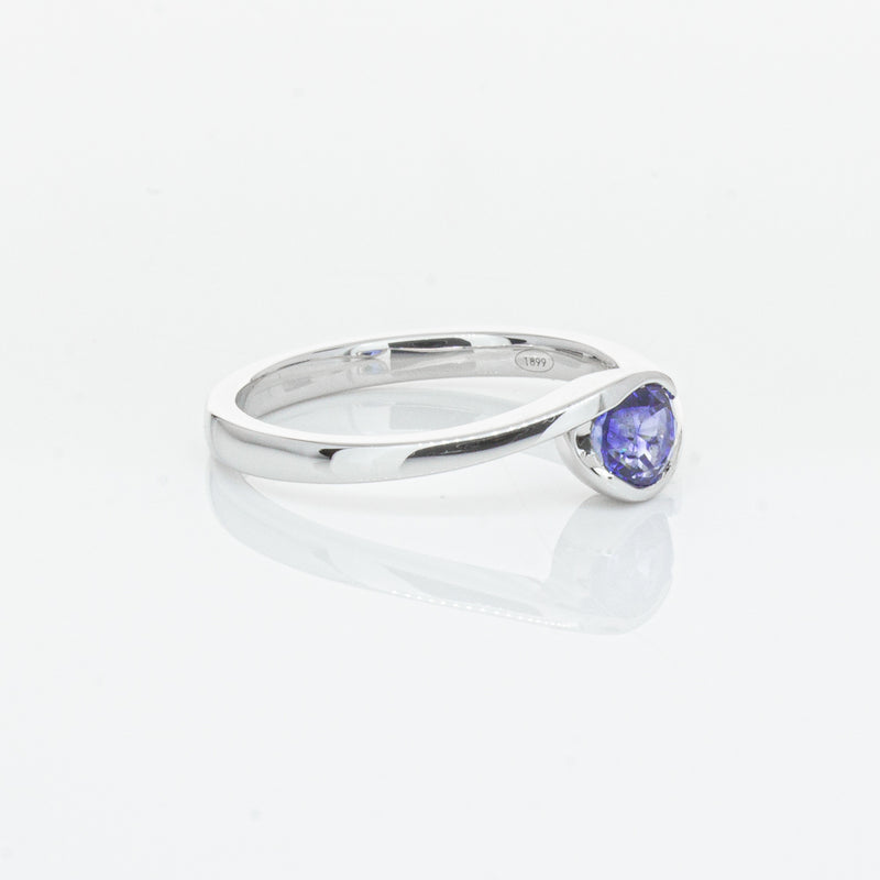 18ct White Gold .76ct Sapphire Embrace Ring-Ring-Walker & Hall