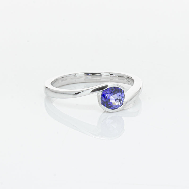 18ct White Gold .76ct Sapphire Embrace Ring-Ring-Walker & Hall