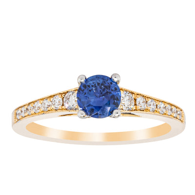 18ct Yellow Gold .49ct Sapphire Vantage Ring-Ring-Walker & Hall
