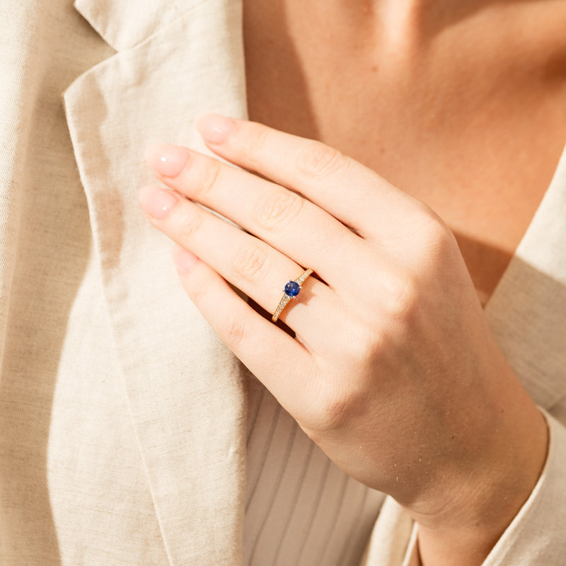 18ct Yellow Gold .49ct Sapphire Vantage Ring-Ring-Walker & Hall