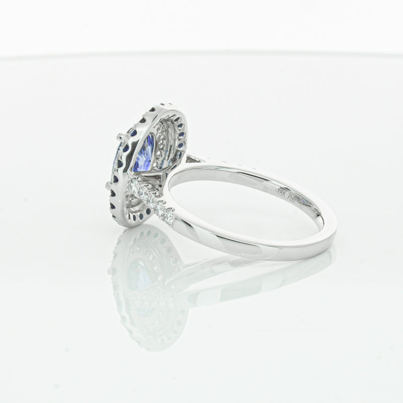 18ct White Gold Sapphire & Diamond Ring-Ring-Walker & Hall