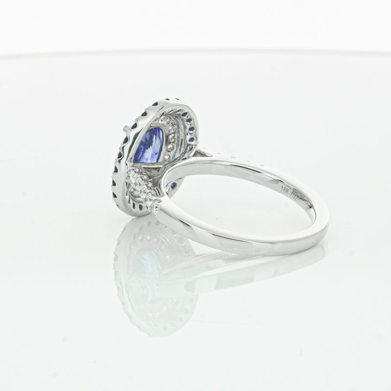 18ct White Gold Sapphire & Diamond Ring-Ring-Walker & Hall