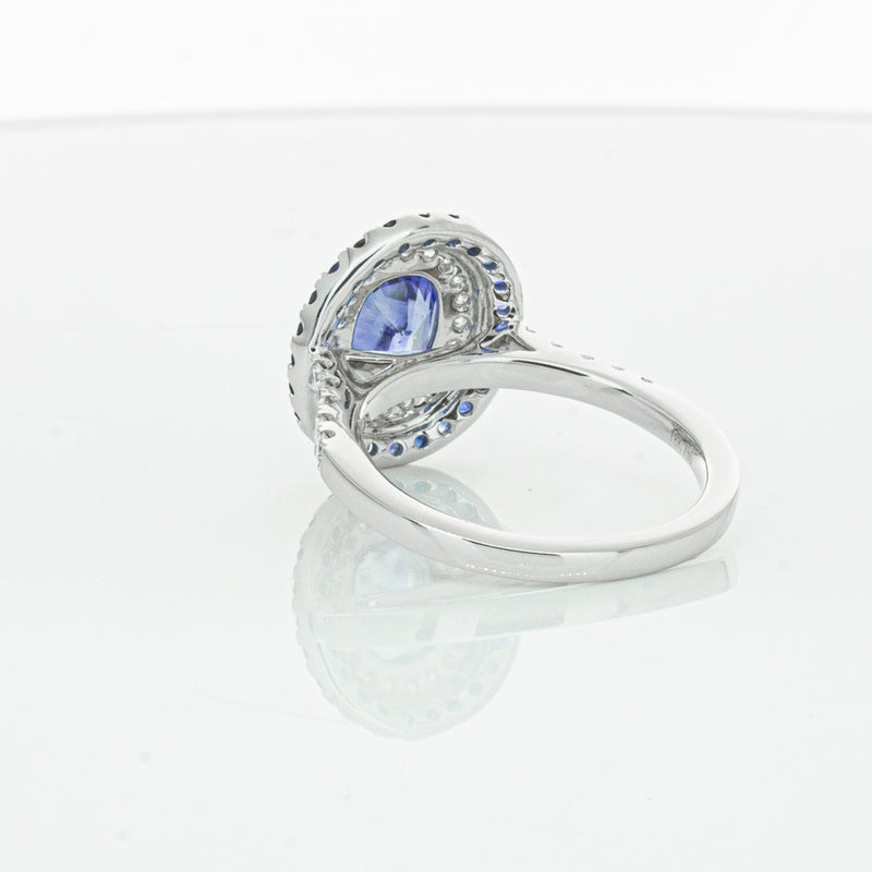 18ct White Gold Sapphire & Diamond Ring-Ring-Walker & Hall