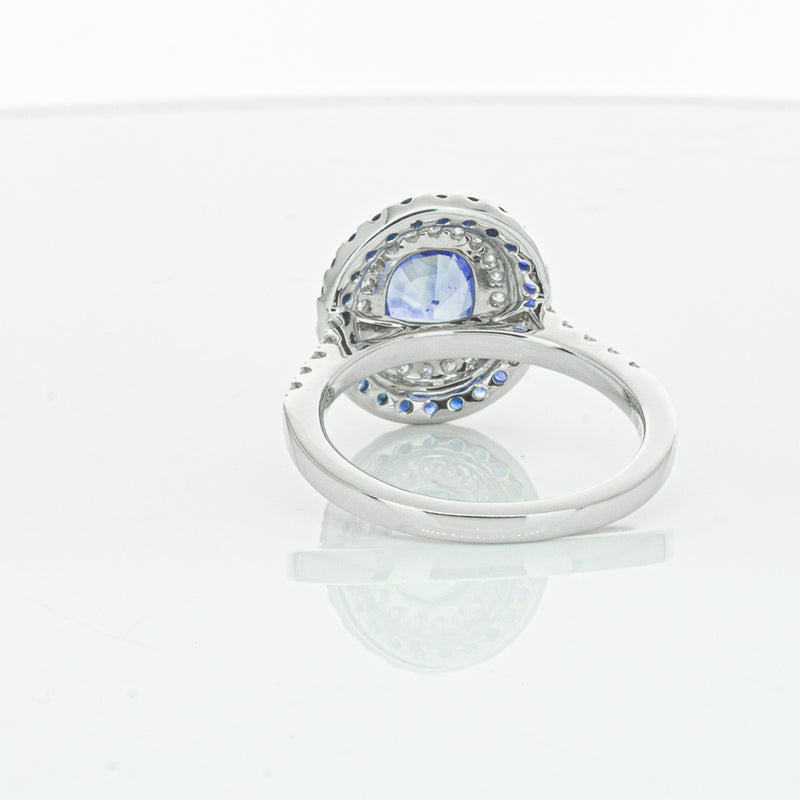 18ct White Gold Sapphire & Diamond Ring-Ring-Walker & Hall