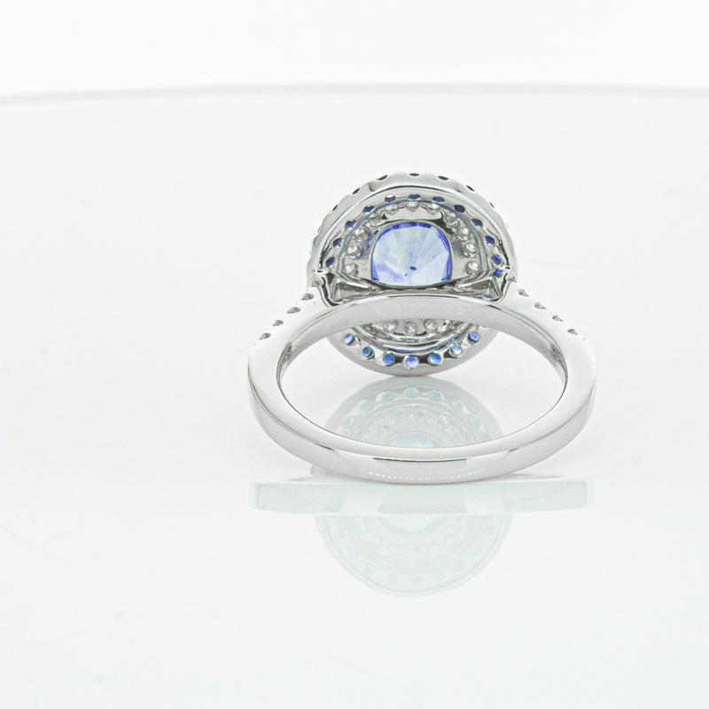 18ct White Gold Sapphire & Diamond Ring-Ring-Walker & Hall