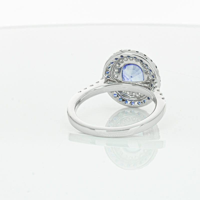 18ct White Gold Sapphire & Diamond Ring-Ring-Walker & Hall