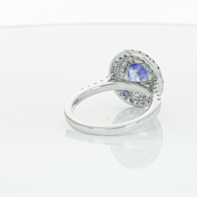 18ct White Gold Sapphire & Diamond Ring-Ring-Walker & Hall