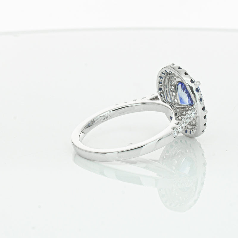18ct White Gold Sapphire & Diamond Ring-Ring-Walker & Hall