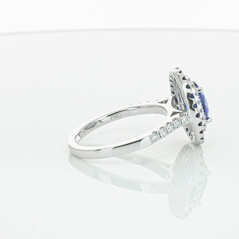 18ct White Gold Sapphire & Diamond Ring-Ring-Walker & Hall