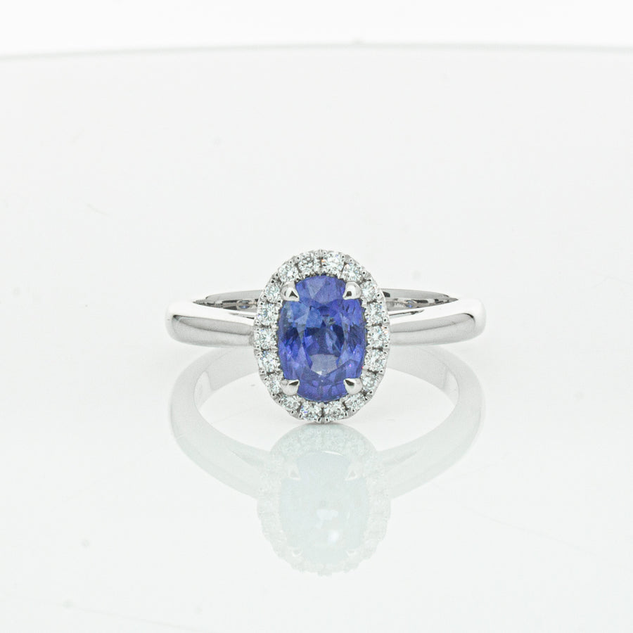 18ct White Gold Sapphire & Diamond Nina Ring-Ring-Walker & Hall