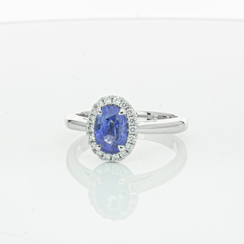 18ct White Gold Sapphire & Diamond Nina Ring-Ring-Walker & Hall