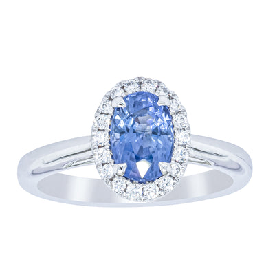 18ct White Gold Sapphire & Diamond Nina Ring-Ring-Walker & Hall