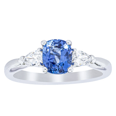 18ct White Gold 1.38ct Sapphire & Diamond Ayla Ring-Ring-Walker & Hall