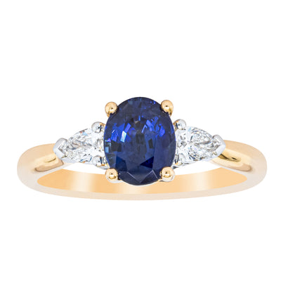 18ct Yellow Gold 1.31ct Sapphire & Diamond Ayla Ring-Ring-Walker & Hall