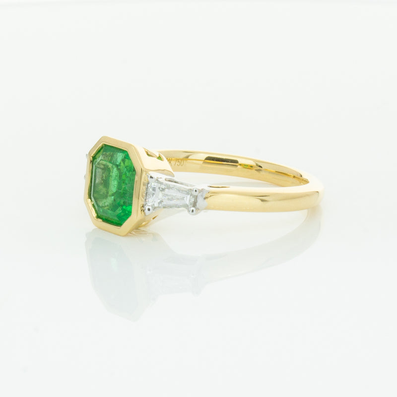 18ct Yellow Gold 1.67ct Emerald & Diamond Ring-Ring-Walker & Hall