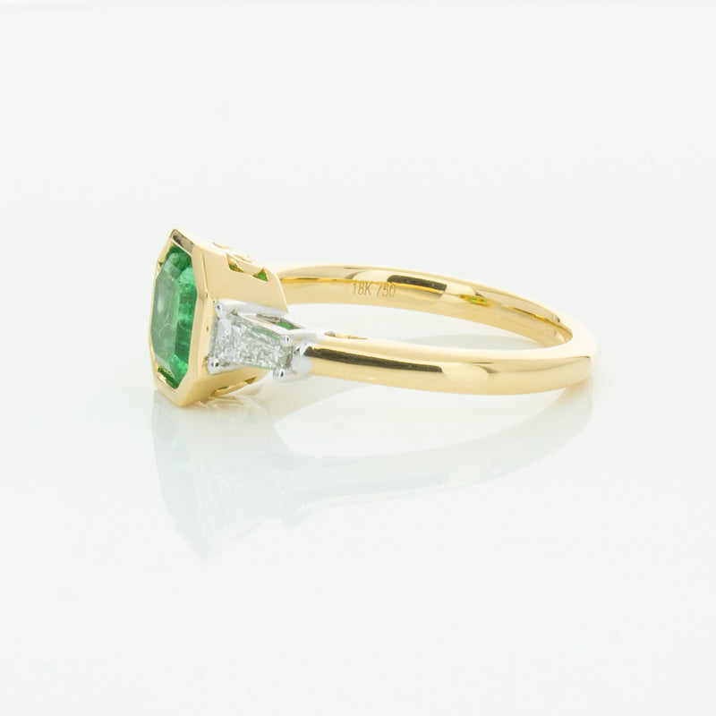 18ct Yellow Gold 1.67ct Emerald & Diamond Ring-Ring-Walker & Hall