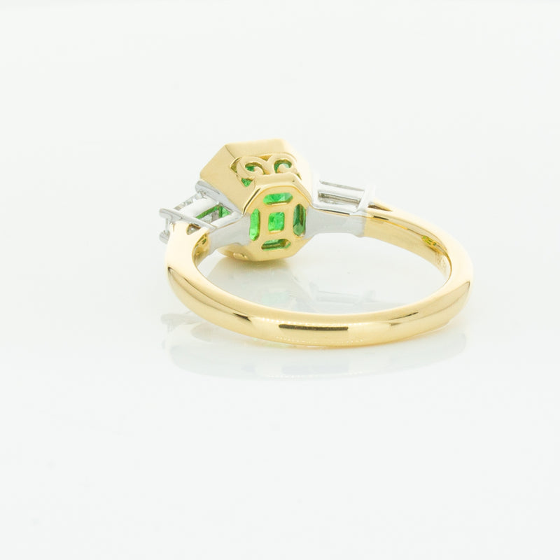 18ct Yellow Gold 1.67ct Emerald & Diamond Ring-Ring-Walker & Hall