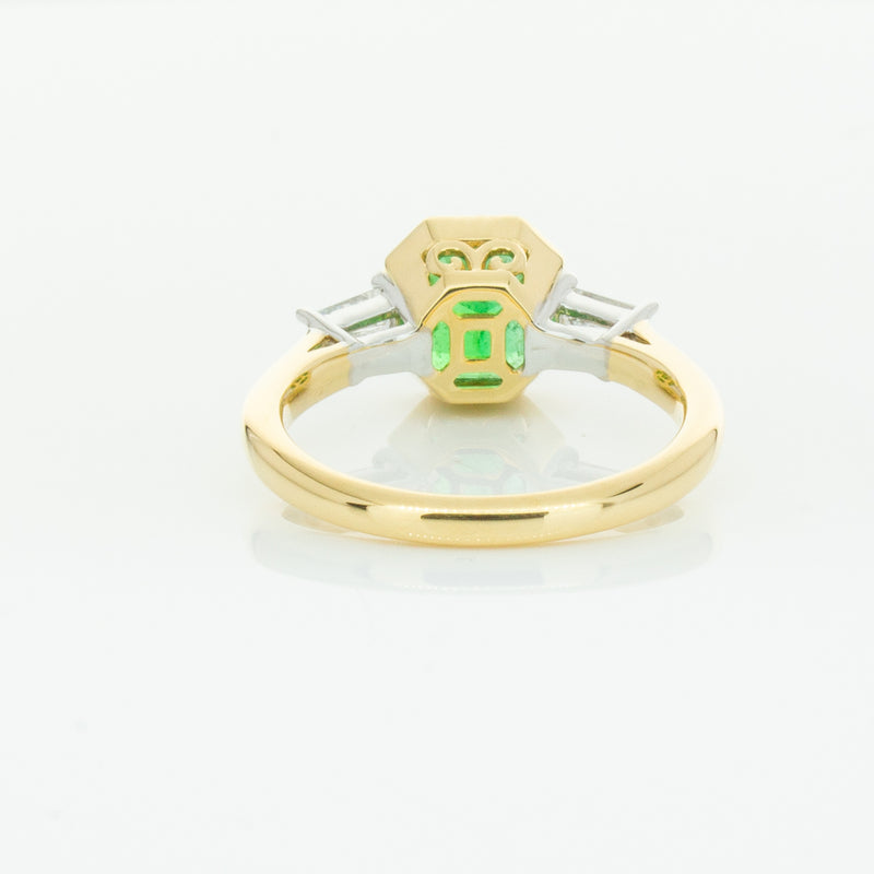 18ct Yellow Gold 1.67ct Emerald & Diamond Ring-Ring-Walker & Hall