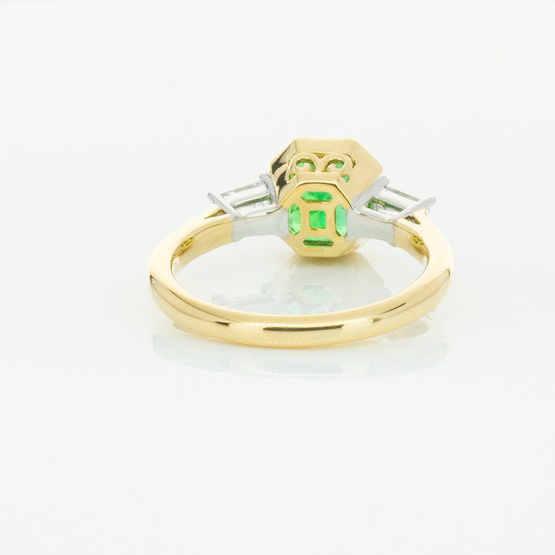 18ct Yellow Gold 1.67ct Emerald & Diamond Ring-Ring-Walker & Hall
